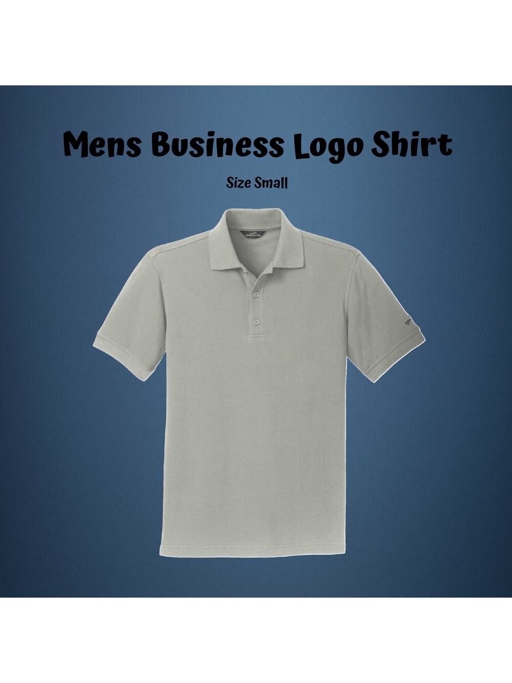 Eddie Bauer Mens Gray Cotton Pique Corporate Business Office Polo Shirt Sz Small